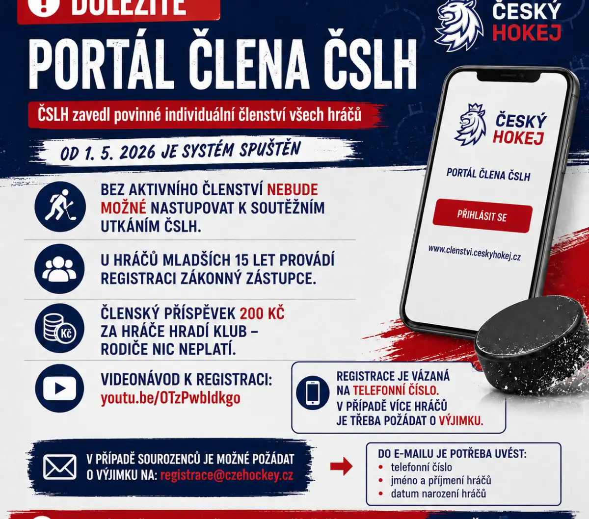 DŮLEŽITÉ – PORTÁL ČLENA ČSLH