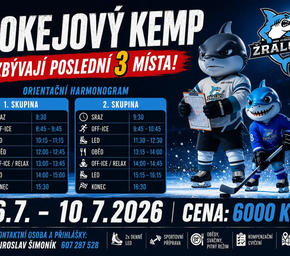 HOKEJOVÝ KEMP  - ZBÝVAJÍ POSLEDNÍ MÍSTA!