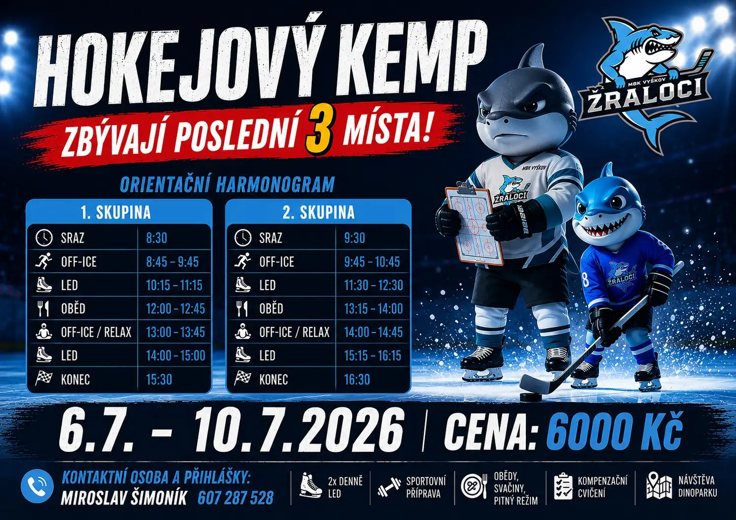 HOKEJOVÝ KEMP  - ZBÝVAJÍ POSLEDNÍ MÍSTA!