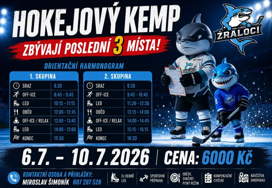 HOKEJOVÝ KEMP  - ZBÝVAJÍ POSLEDNÍ MÍSTA!
