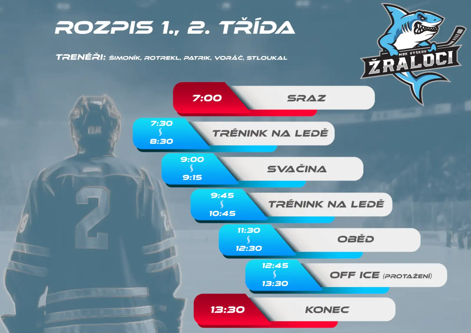 Rozpis letního hokejového soustředění