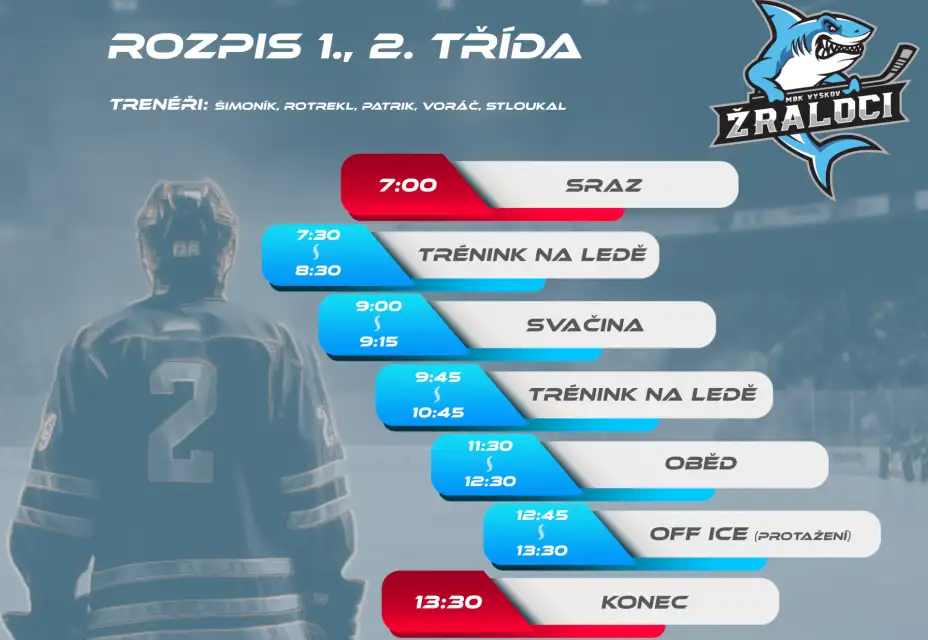 Rozpis letního hokejového soustředění